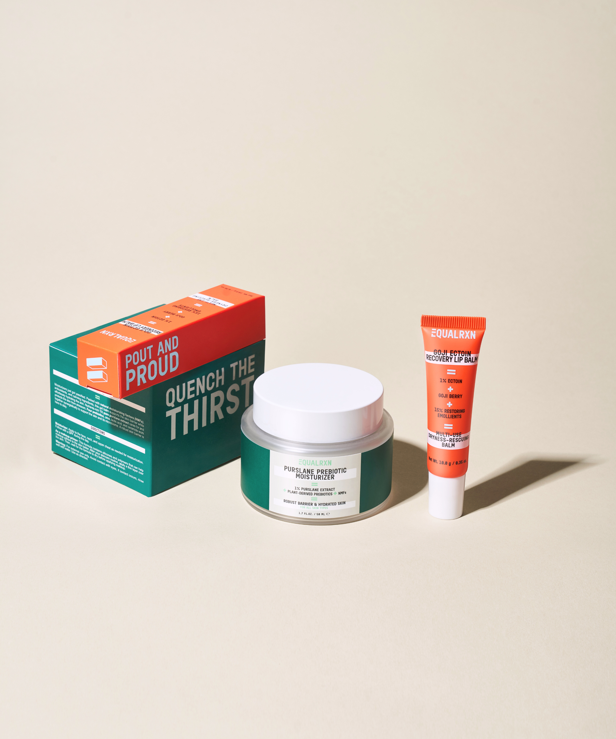 Dryness Rescue Bundle (Purslane Prebiotic Moisturizer + Goji Ectoin Recovery Lip Balm) - EqualRXN