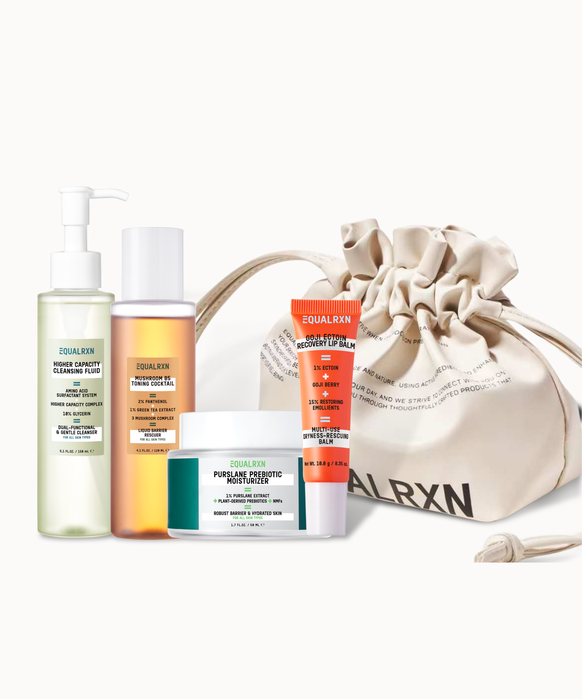 Skin Transformative Bundle (4 products set+ vegan leather drawstring toiletry bag) - EqualRXN