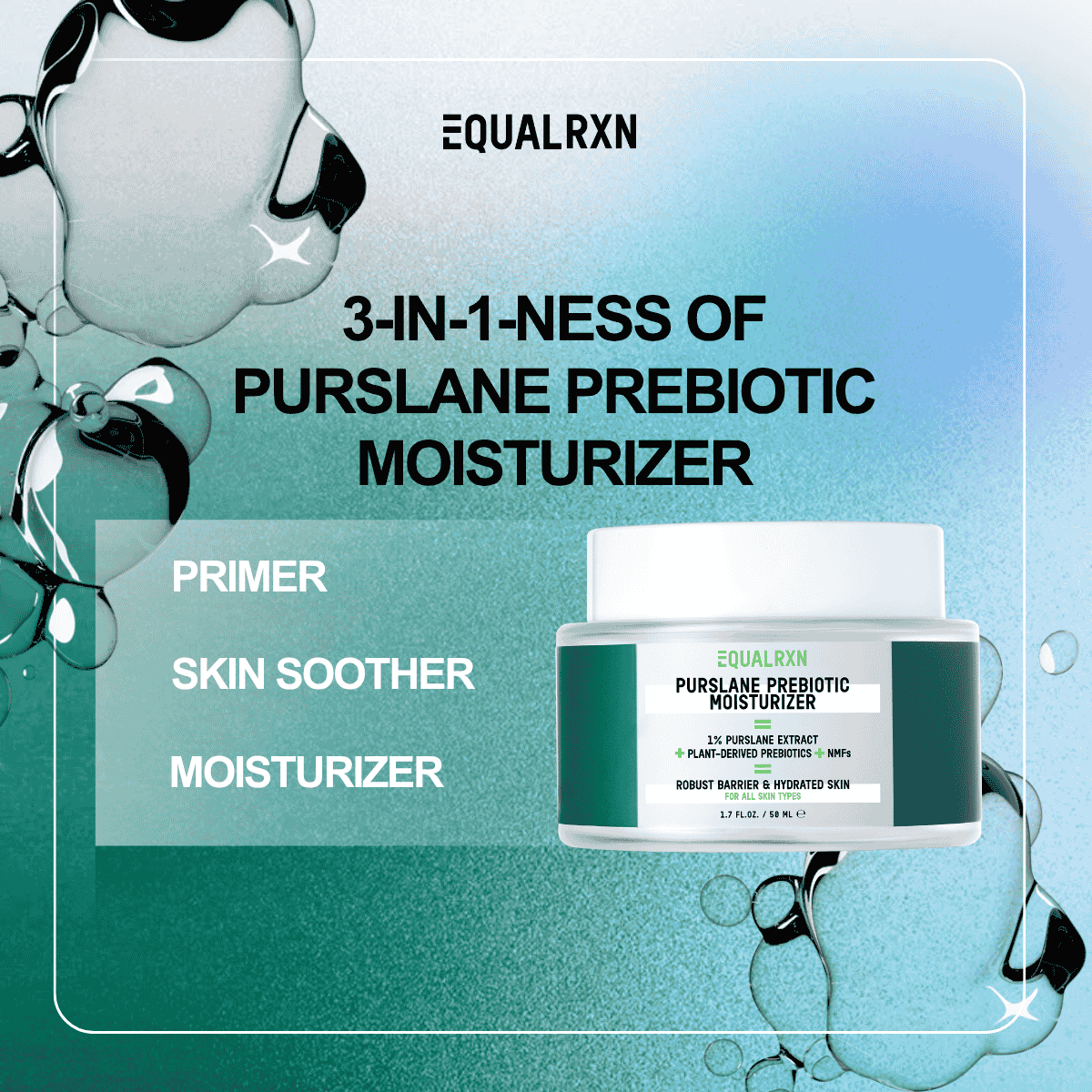 Purslane Prebiotic Moisturizer — 3-in-1, and all in balance