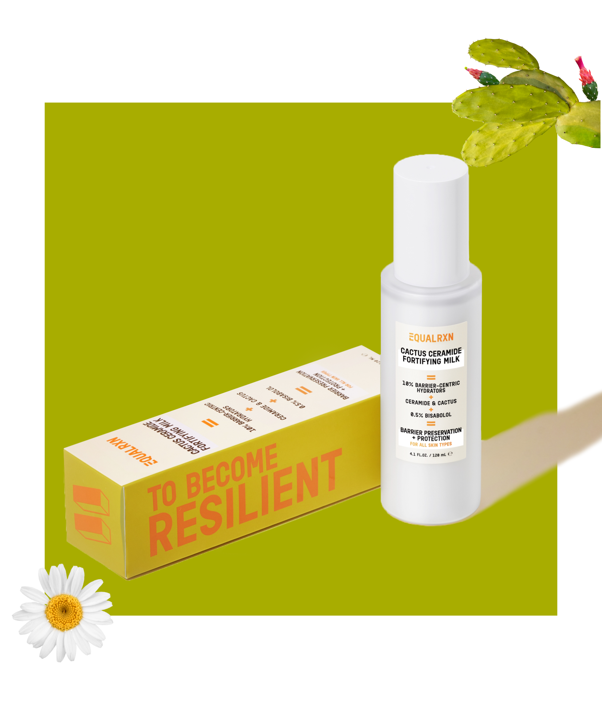 Front view of Cactus Ceramide Fortifying Milk bottle – a lightweight daily hydrating essence.