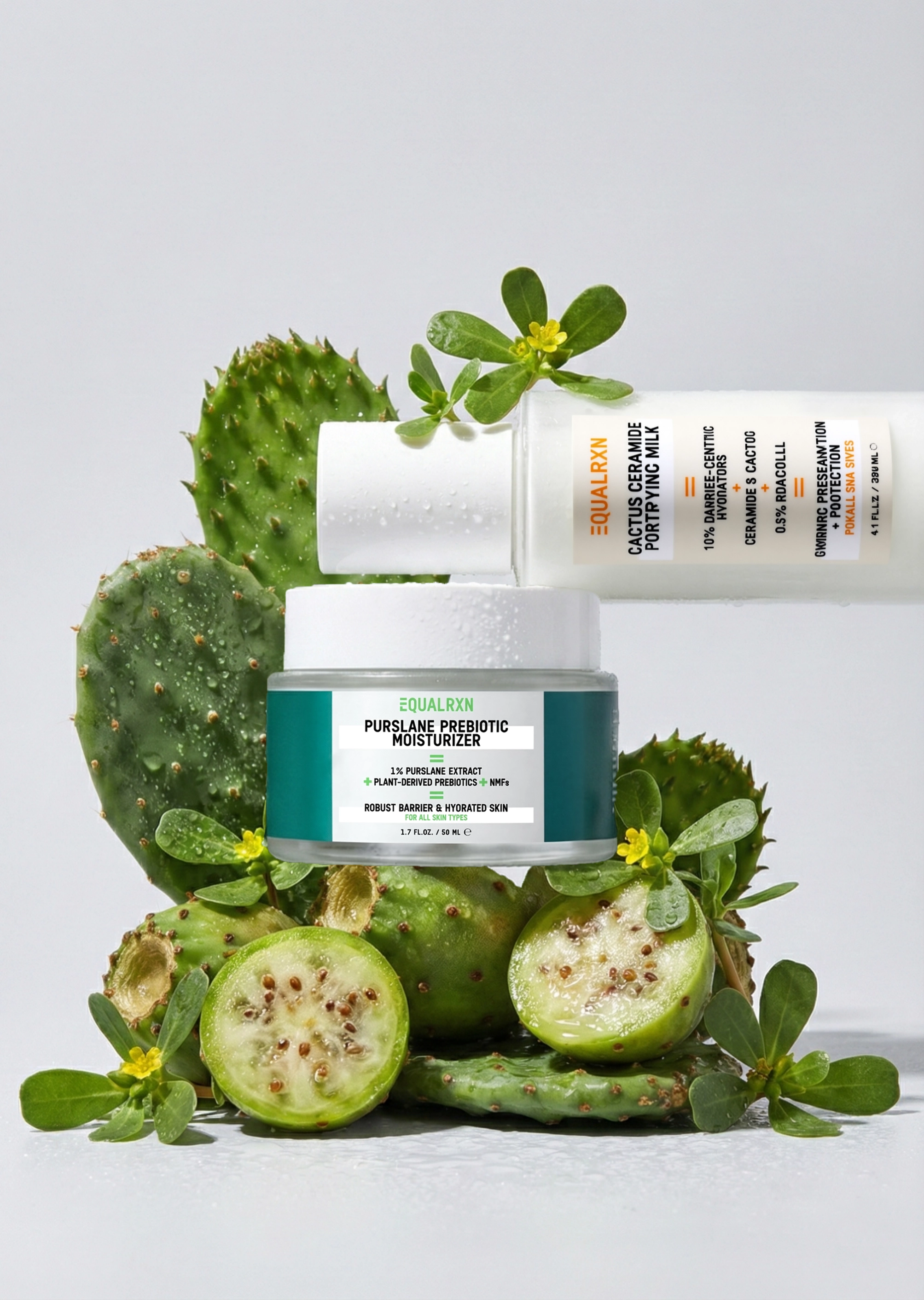 Hydration Recharge Bundle (Purslane Prebiotic Moisturizer + Cactus Ceramide Fortifying Milk) - EqualRXN